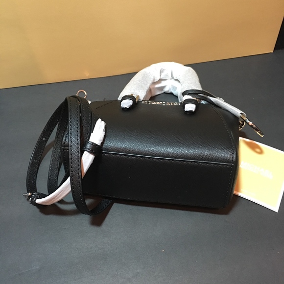 MICHAEL KORS MINI CROSSBODY - BLACK/SILVER - CUTE! - Picture 6 of 8